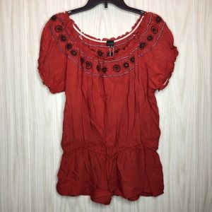Zenobia Embroidered Off the Shoulder Blouse